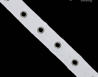 3/4" White Cotton Twill Eyelet Tape :350050TA