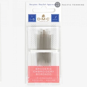 DMC Embroidery Needles Multiple Sizes - Size 1 - 5, Size 3 - 9, Size 5, Size 5 - 10