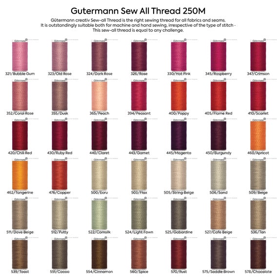 Gutermann Sew All Thread 250M 139 Colors 