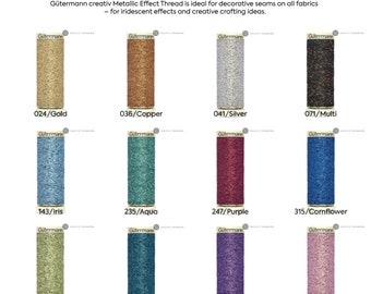 Gutermann Metallic Thread 50M Multiple Colors