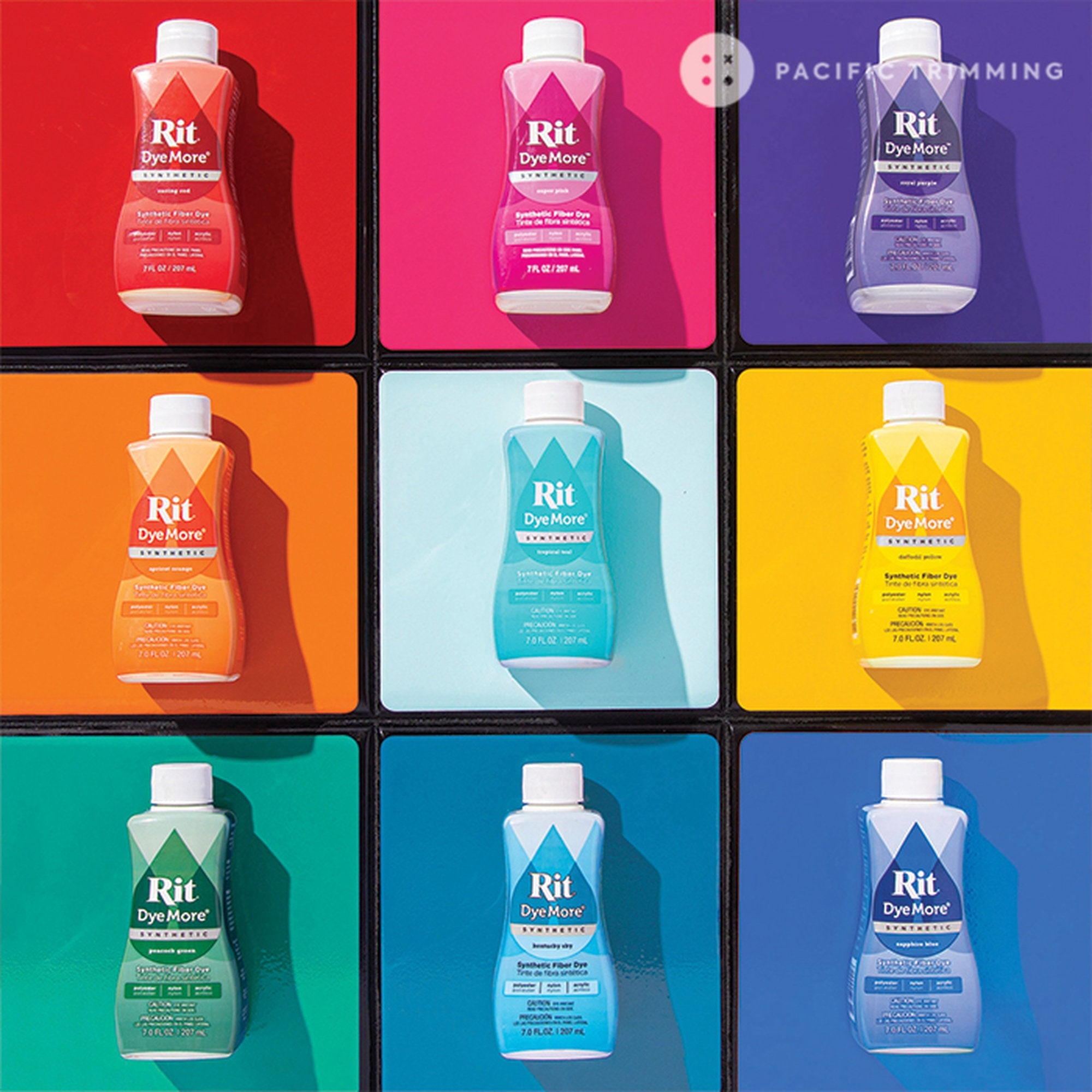 Rit DyeMore Synthetic Liquid Dye | 12 Pack | Works