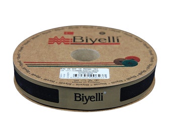 Biyelli 3/4" Nastro Bias in Pelle Nero, Marrone