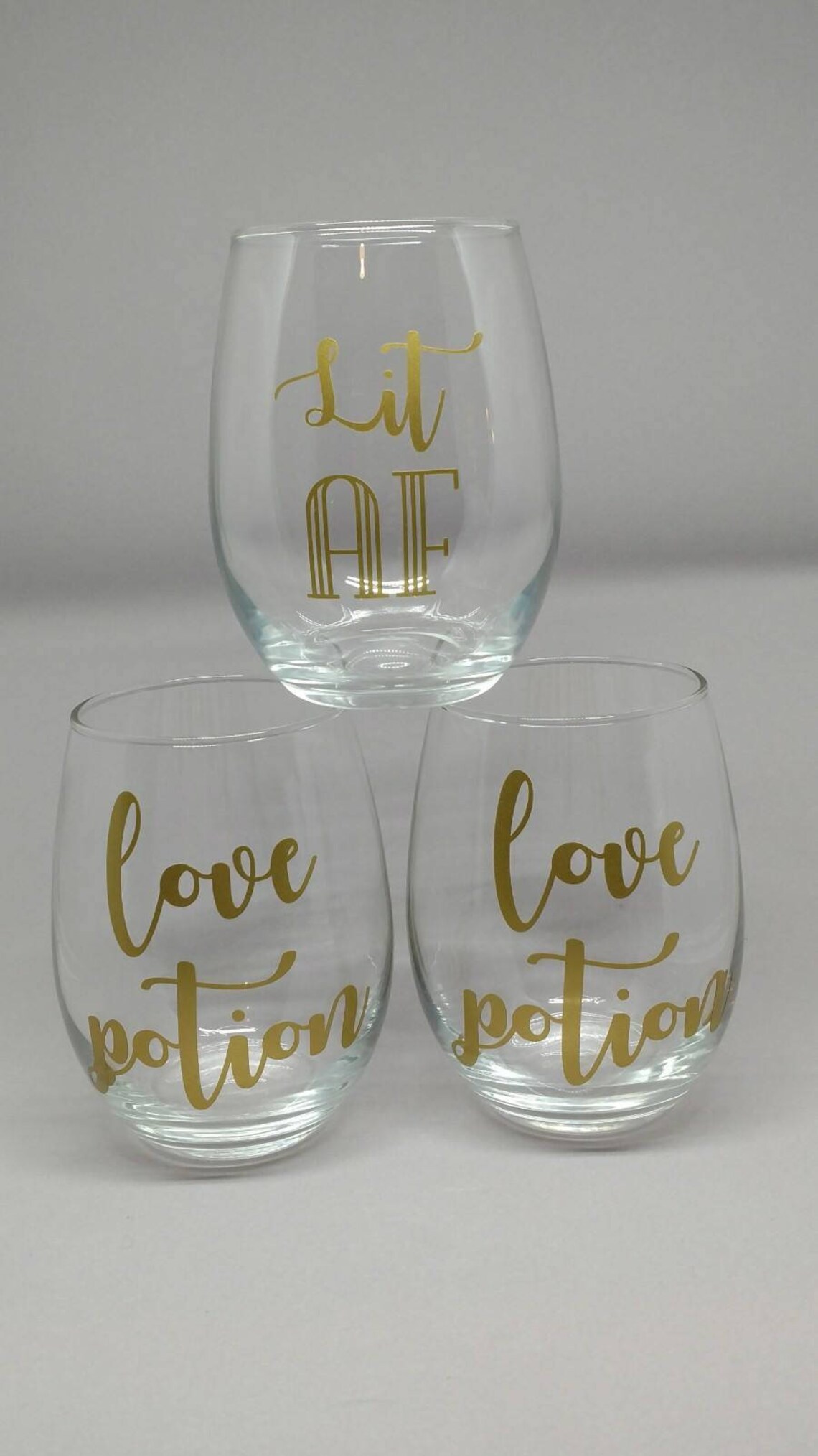 Funny Wine Glass Lit AF Sassy Stemless Wine Glass Gag Etsy