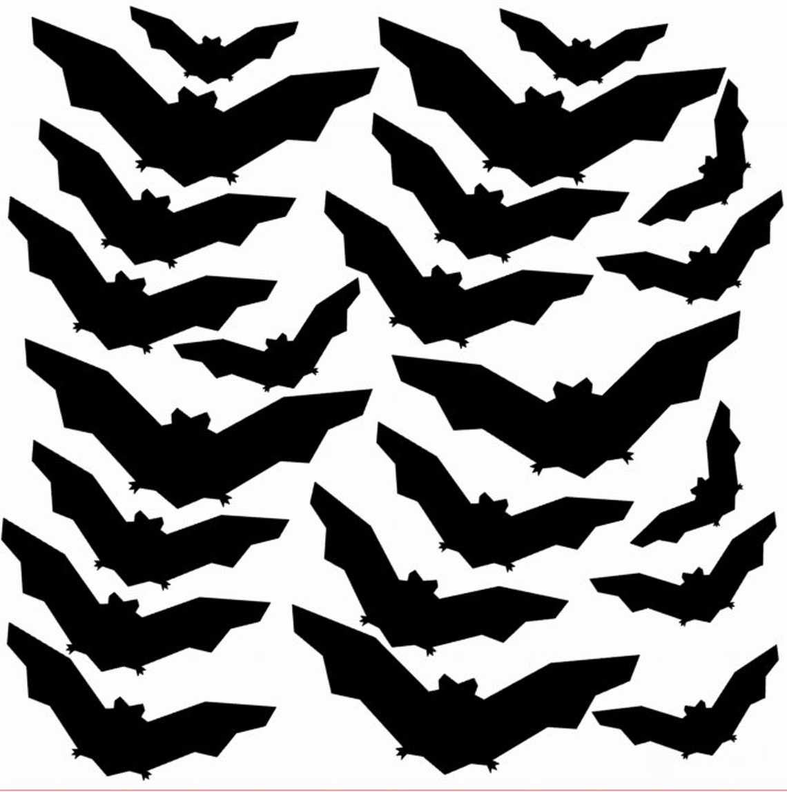 Set of 22 Bat Decals Halloween Decor Bat Stickers Wall Etsy