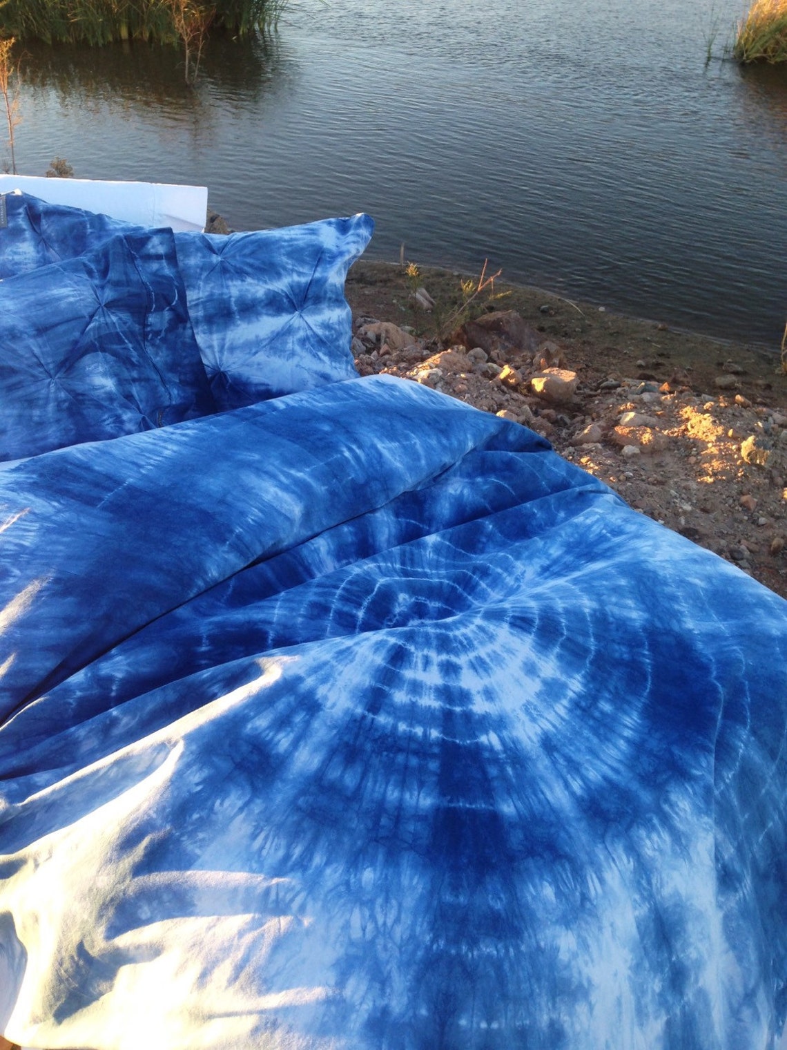Blue Tie Dye Duvet Set Bohemian Bedding twin/xl Twin Etsy