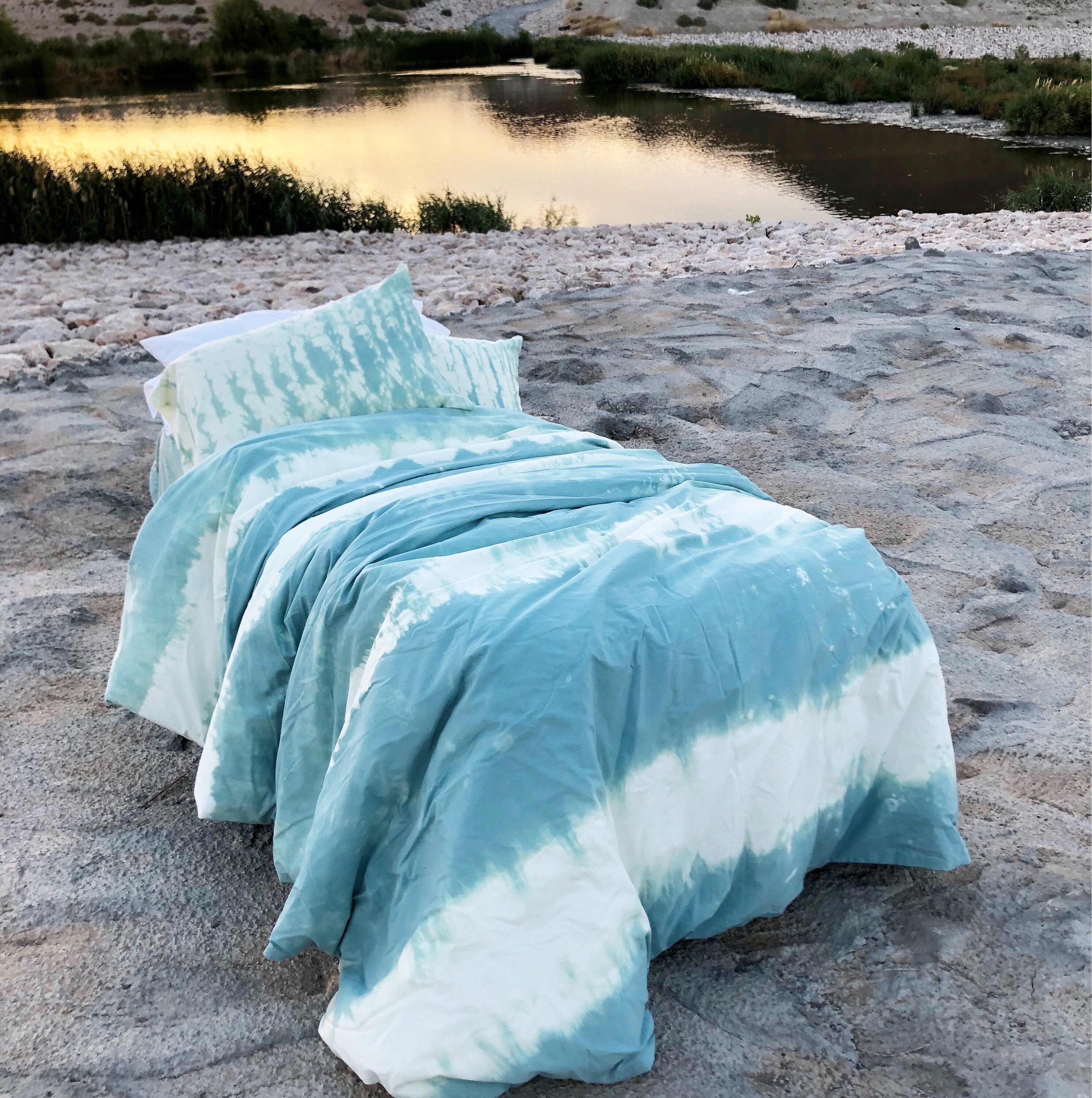 Aqua And Cream Duvet Set King Queen Full Or Xl Twin Twin Etsy