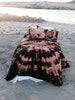 Tie Dye Black & Light Orange Bohemian Bedding *Free Shipping in the USA Duvet Cover Set Super Soft Hand-dyed Best Dorm Room Bedding 