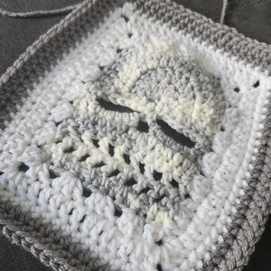 Crochet Skull Blanket: Goth Granny Square Halloween Decor image 8