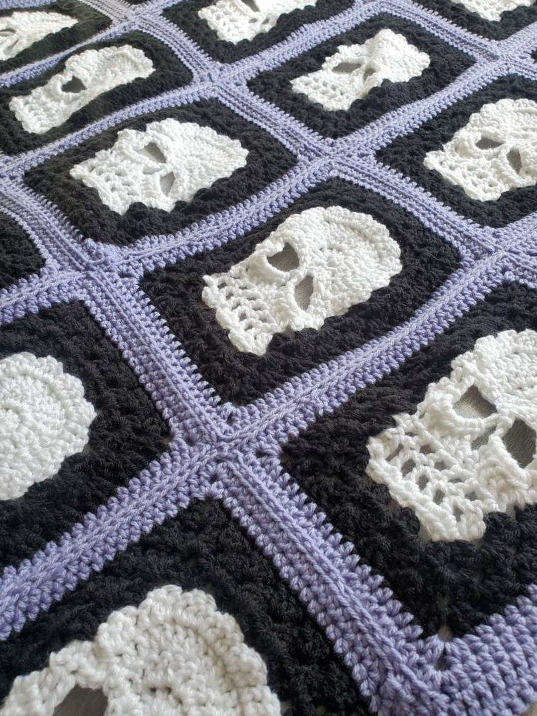 Crochet Skull Blanket Skull Gift Handmade Blanket Skull Etsy