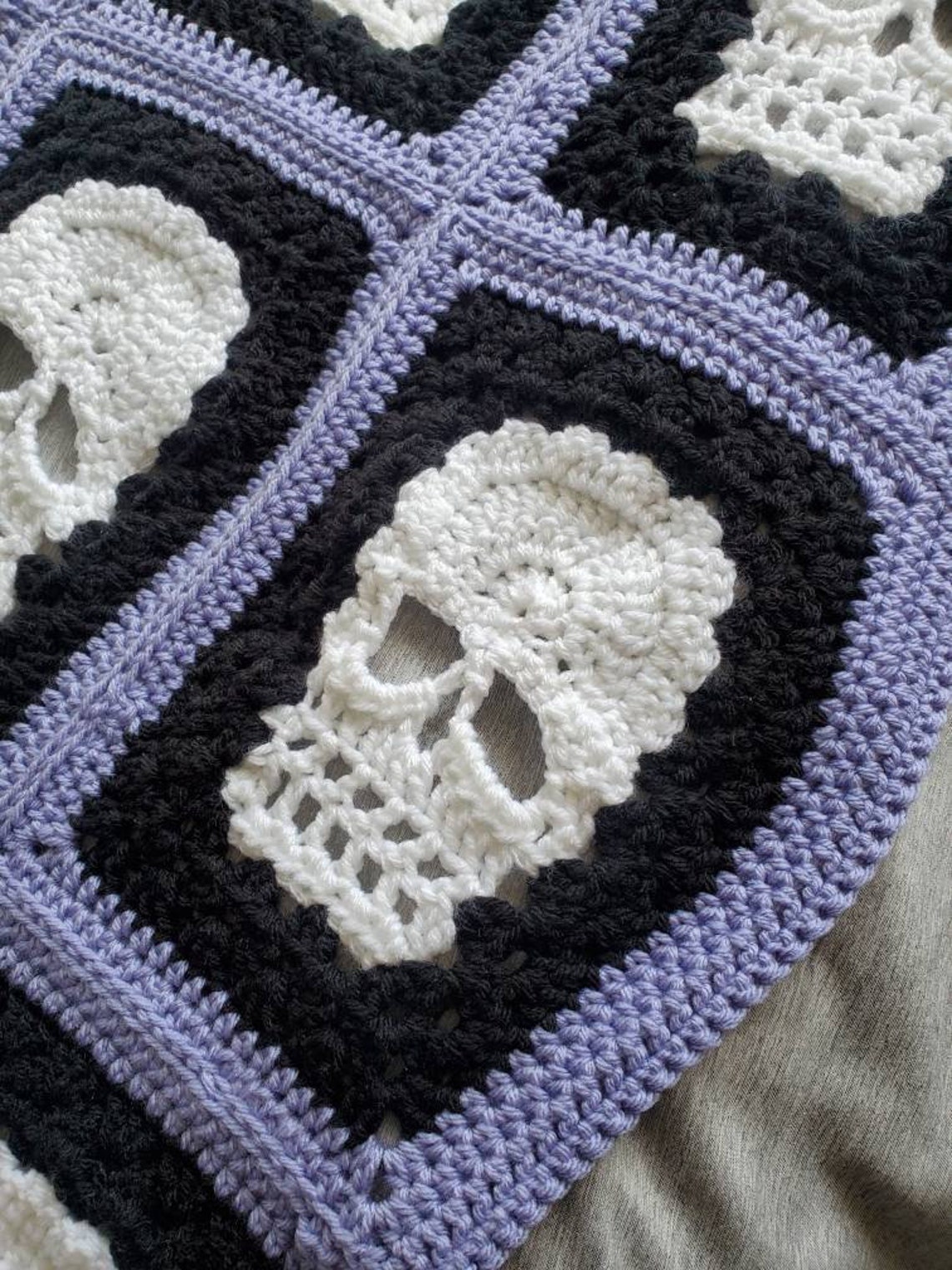 Crochet Skull Blanket Skull Gift Handmade Blanket Skull Etsy