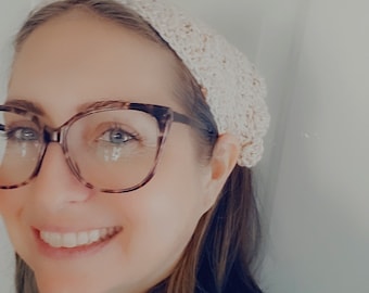 Crochet Head Scarf: Handmade Cotton Hair Bandana