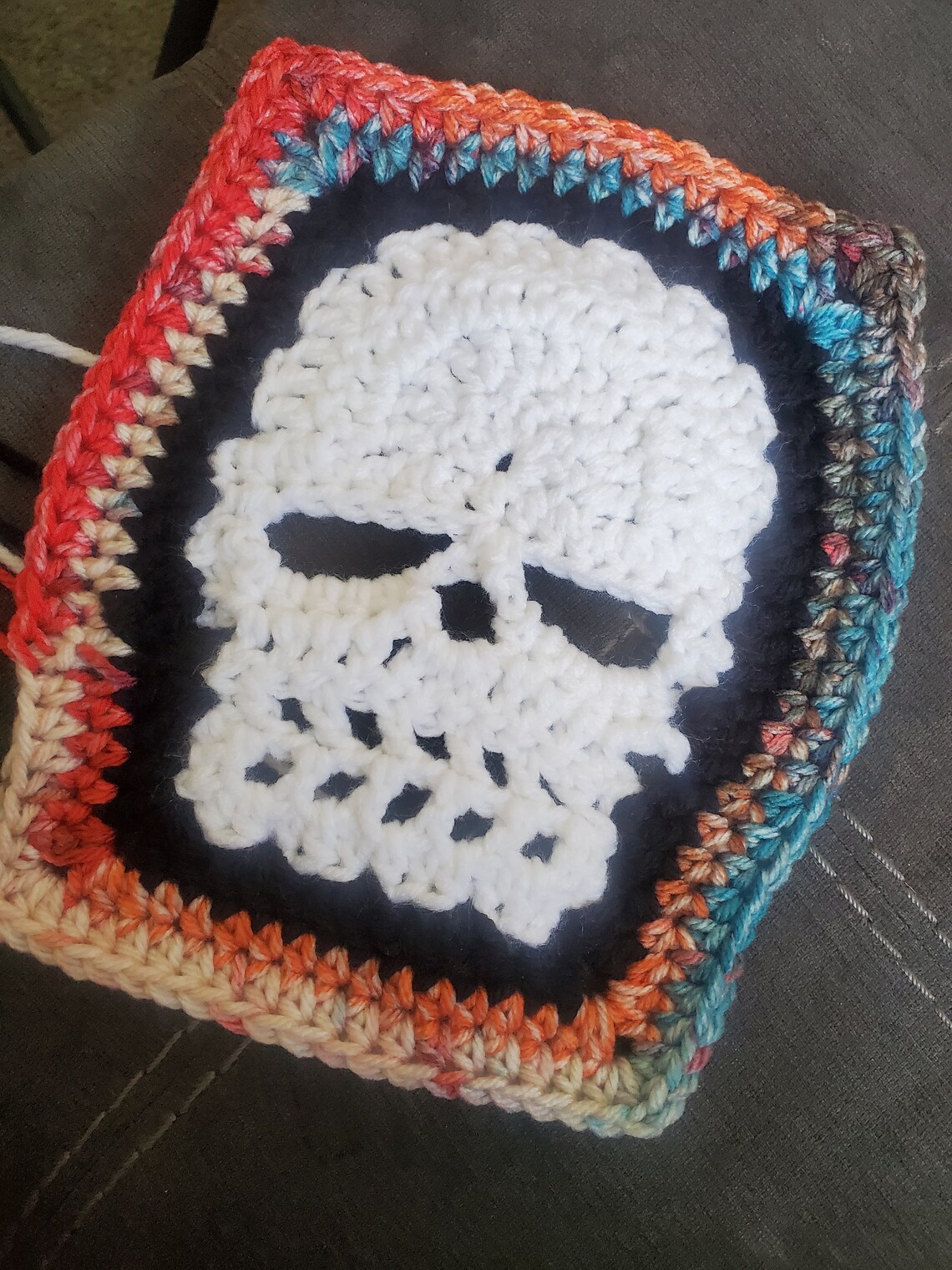 Crochet Skull Blanket Skull Gift Handmade Blanket Skull Etsy