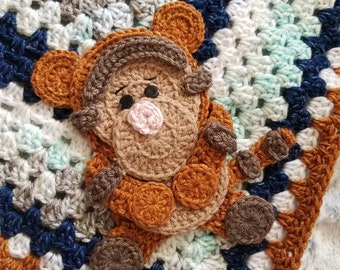 Crochet Tigger Baby Blanket - Winnie the Pooh, Handmade Granny Square