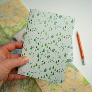 Forest adventures notebook – A6 lined notebook – watercolour forest design