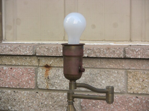 Vintage Rembrandt Swing Arm Torchiere Floor Lamp Mogul Light Socket 1930s 1940s Home Decor Art Nouveau Lighting For Restoration Repair