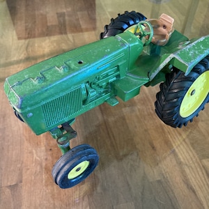 Vintage ERTL Diecast Toy John Deere Farm Tractor 512-7214 Missing Cab Fender 1970s Collectible Farm Toys 1:16 Scale