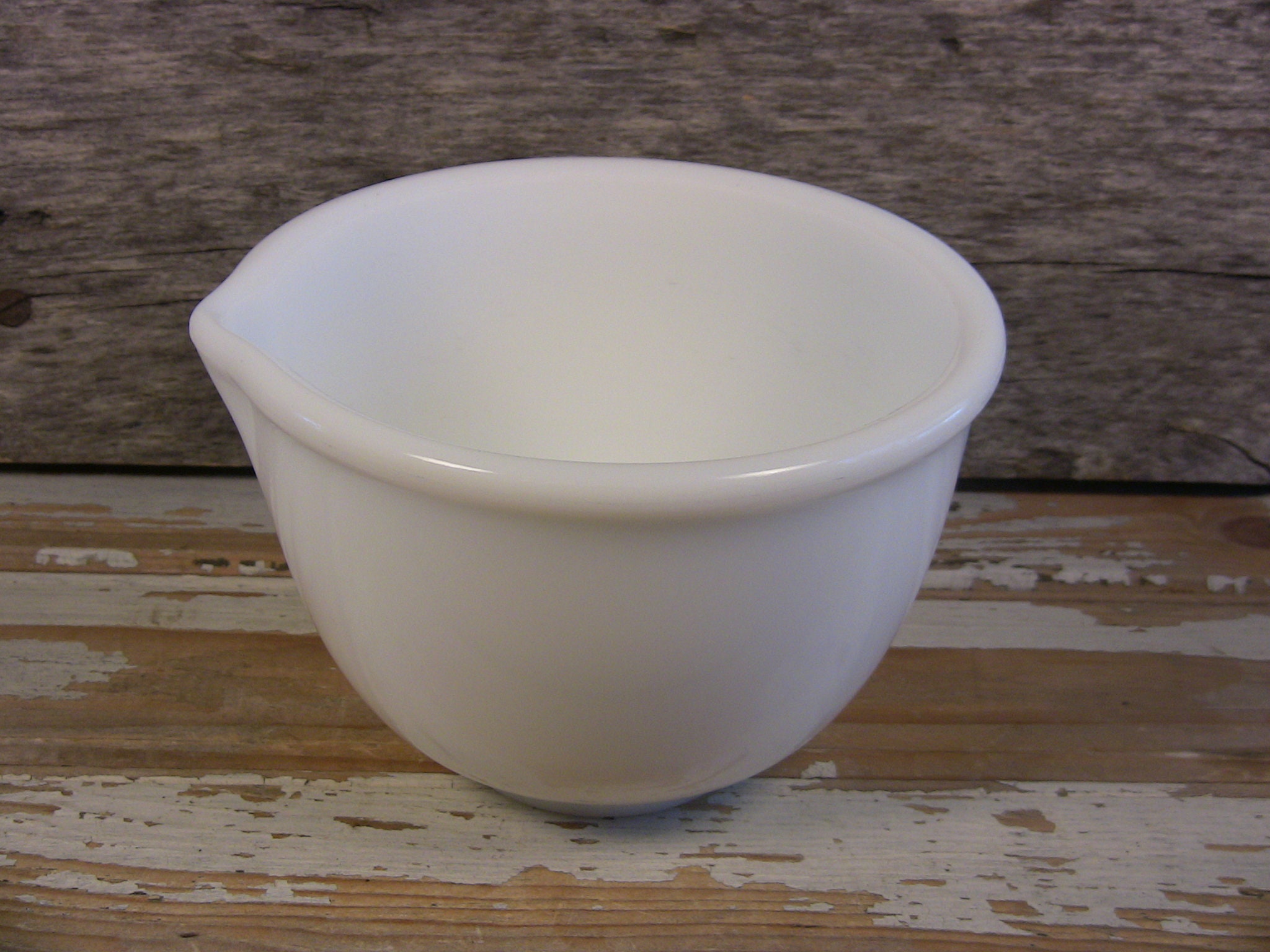Small Vintage Mixing Bowl Pour Spout for Stand Mixer Thick Rim Etsy