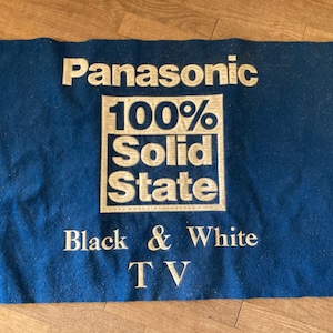 Vintage Panasonic Memorabilia Store Display Rug Wall Hanging Black White TV 35x22 1960s 1970s Advertising Promotional Dealership Item