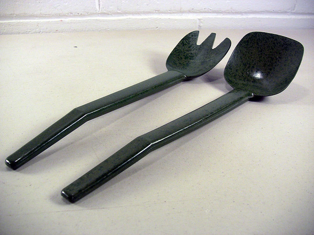 Vintage Salad Tongs Vintage Melamine Utensils Mid Century Tableware Mid