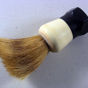 Vintage Badger Hair Shaving Brush Bakelite Handle Vintage Shave Mens Care Vanity Grooming Made Rite 600 Sterilized Badger Hair
