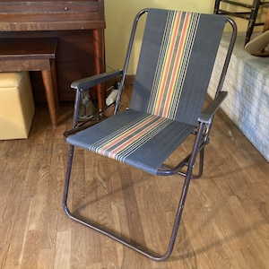 ◆希少・送料無料◆ZIP DEE Folding Chair ヴィンテージ ジップディー 別注ZipDee Chair C.Navy/Natural.c ZIPDee-4902