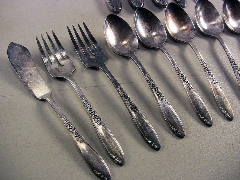 Vintage Silverplate Flatware Oneida Rogers Silverware 1954 Etsy