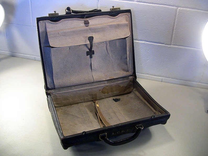 Vintage Brown Leather Briefcase Hipster Style Case or Bag for Etsy