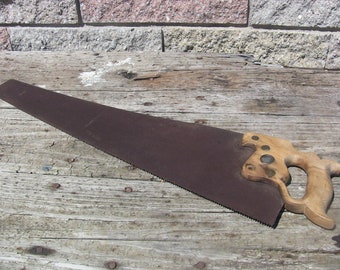Vintage Crosscut Saw Disston & Sons PHILADA D8 Skew Back 26" 8 PPI Collectible Antique Wood Working Hand Tools Rustic Farmhouse Decor