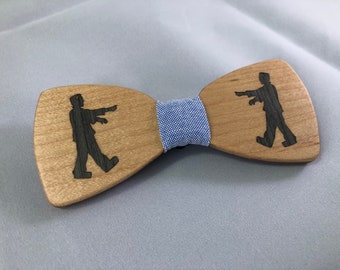 Zombie Wood Bow Tie Groomsman Wedding