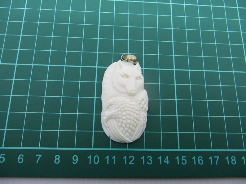 Eagle head buffalo bone deer antler carved beads jewelry bone art bear carving gift for her 13 pendant silver bail supplies handmade