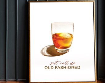 Ruf mich einfach an altmodisch | Whisky Print | Whisky Poster | Getränkedruck | Whisky Art | Weihnachtliches Cocktail Bar Schild | Druckbare | 3 Größen