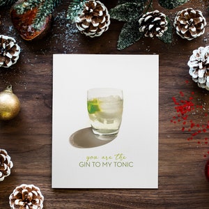 You Are The Gin To My Tonic | Gin Print | Gin & Tonic  | Cocktail Bar Sign | Drinking Christmas Poster | Gin Tonic Art | Printable | 3 Sizes