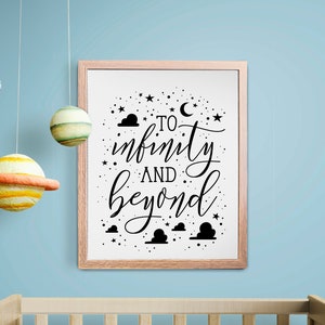 To Infinity Print | Story Quote | Toy Print | Room Clouds | Andy | Cloud Art Decor | Beyond Sign | DOWNLOAD Print | 3 Sizes