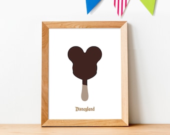 Mouse Ice Cream Print | Eiscreme Wanddekoration Art | Park Snacks Leckerli | Süßes Wohndekor | Hauptstraße | Druckbare | 3 Größen