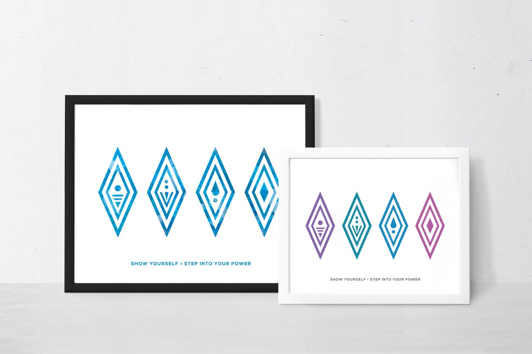 Elsa Elements Print | Earth Water Wind Fire Decor | Frozen Art | Frozen ...