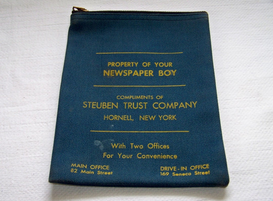 Vintage property of YOUR NEWSPAPER Boy Steuben Trust Company Hornell