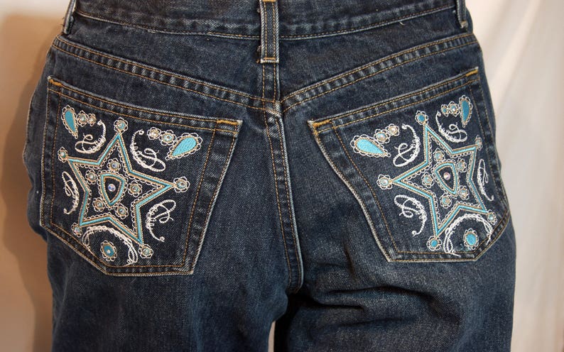 ladies jeans back pocket design
