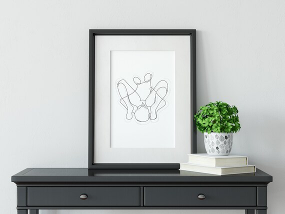 Sketch Art Bedroom Wall Decor Erotic Art One Line Illustration Sexual Print Fine Line Sexy Art Abstract Line Art Print Minimalist