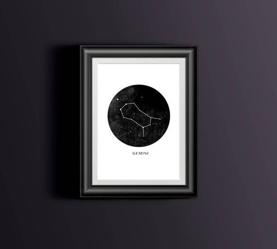 Decorations Astrological Zodiac Sign Gemini Wall Art Decor Poster Handmade Products