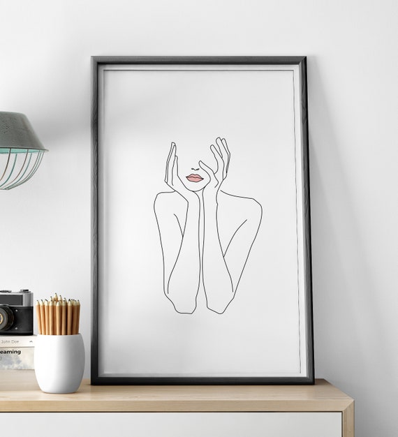 Sketch Art Beauty Art Female Figure Woman Body Face Drawing Sketch Woman One Line Minimalist Beauty Illustration Fine Digital Print