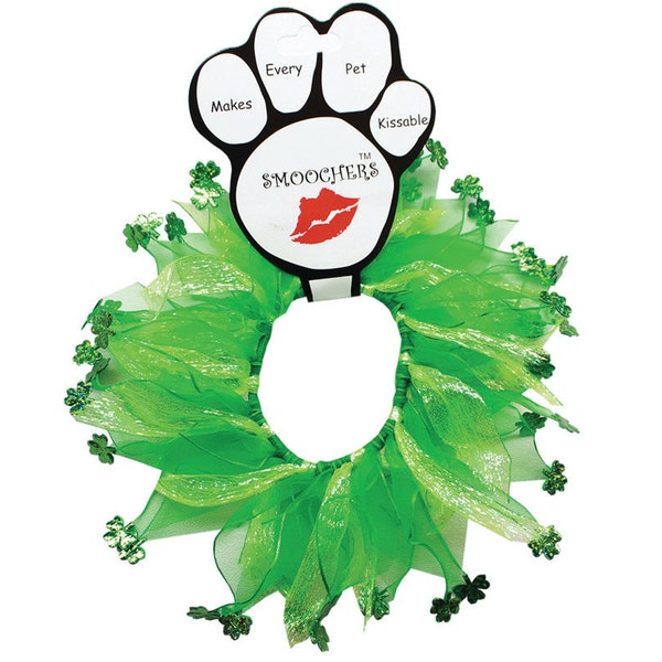 Pet, Dog and Cat Smoocher Pet Necklace, "Shamrock"