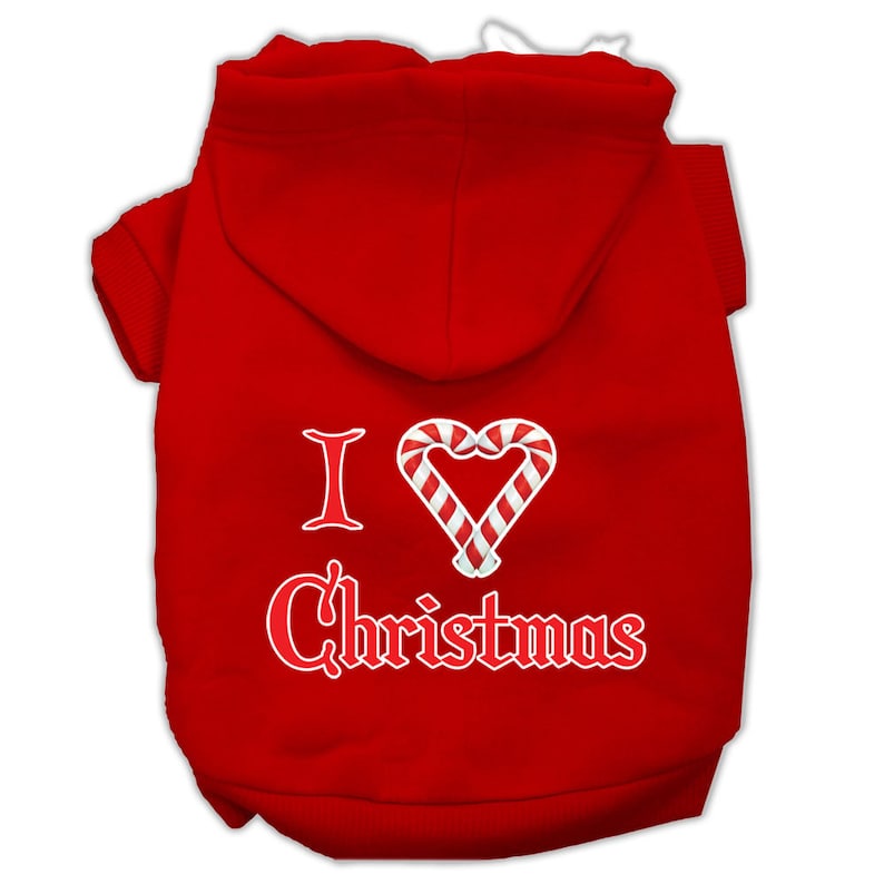 Christmas Dog Hoodie I Heart Christmas
