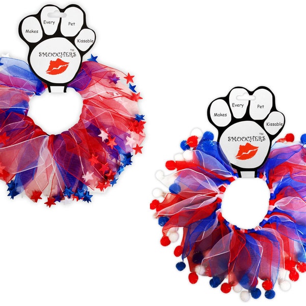 Pet, Dog & Cat Smoocher Pet Necklace, "Patriotic" (Available in Stars or Fuzzy Wuzzy)