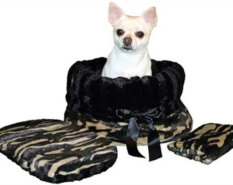 Dog, Puppy & Pet or Cat Reversible Snuggle Bugs Pet Bed, Bag, and Car Seat All-in-One, "Camo"