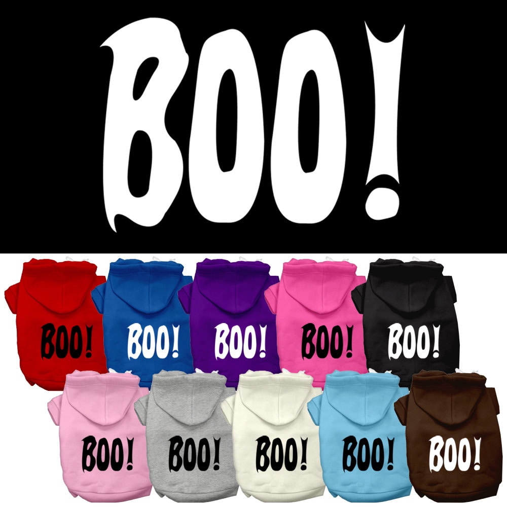 Halloween Screen Print Dog Hoodie Boo Halloween Screen Print Dog Hoodie Boo