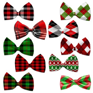 Christmas Pet, Dog and Cat Bow Ties, "Christmas Plaids, Argyles & Chevrons *Available in 10 different pattern options!*