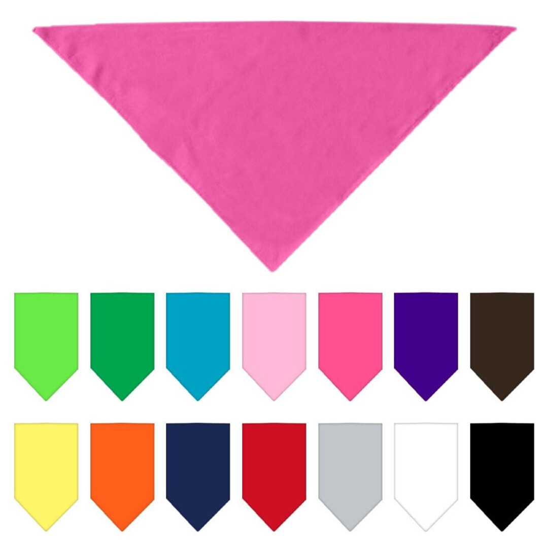 Pet Dog & Cat Bandana Blank, Plain available in 14 Colors Etsy