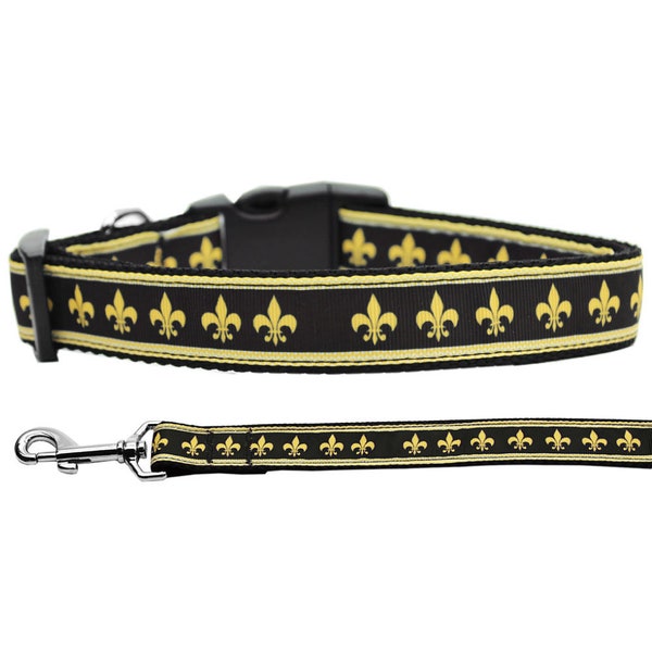 Leather Fleur De Lis Dog Collar Etsy