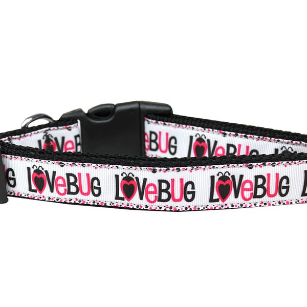 Pet Dog & Cat Nylon Collar or Leash, "Love Bug"