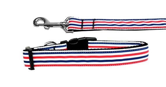 Nylon Dog Collar or Leash Patriotic Stripes | Etsy